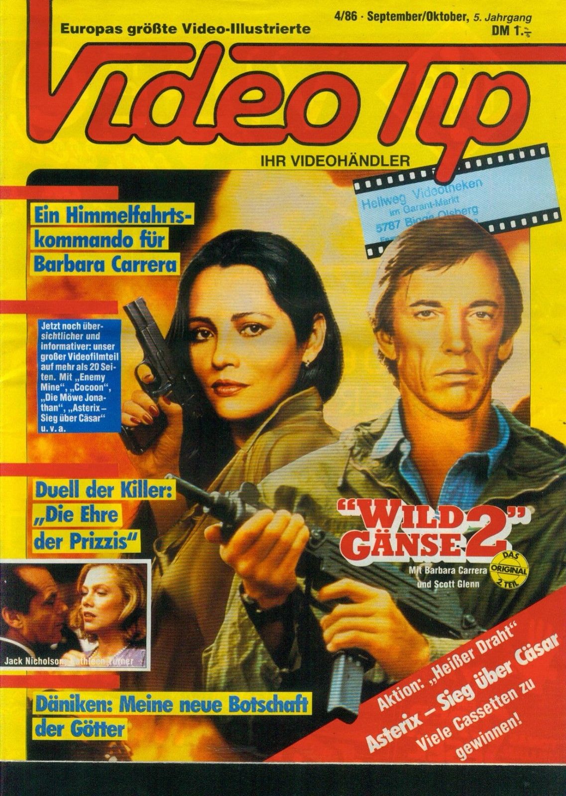 VIDEO TIP magazine side cover Issue 4  September/October 1986
