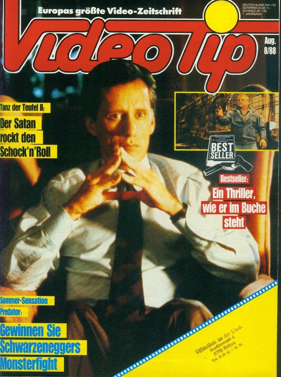 VIDEO TIP magazine side cover August 1988