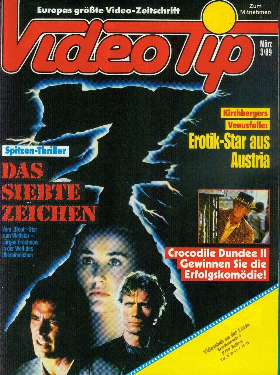 VIDEO TIP magazine side cover March 1989