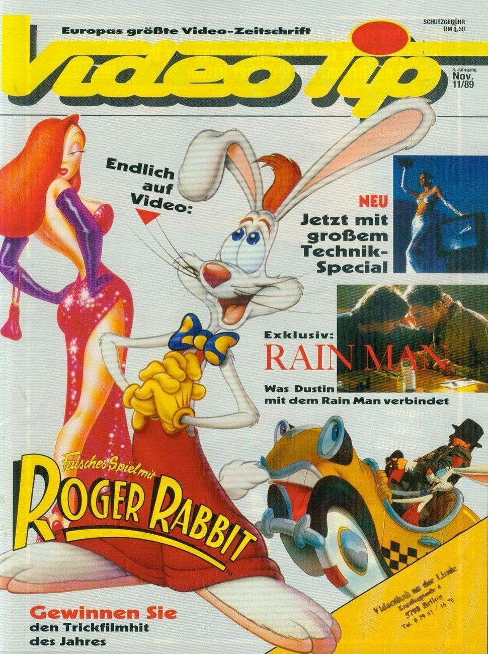 VIDEO TIP magazine side cover November 1989