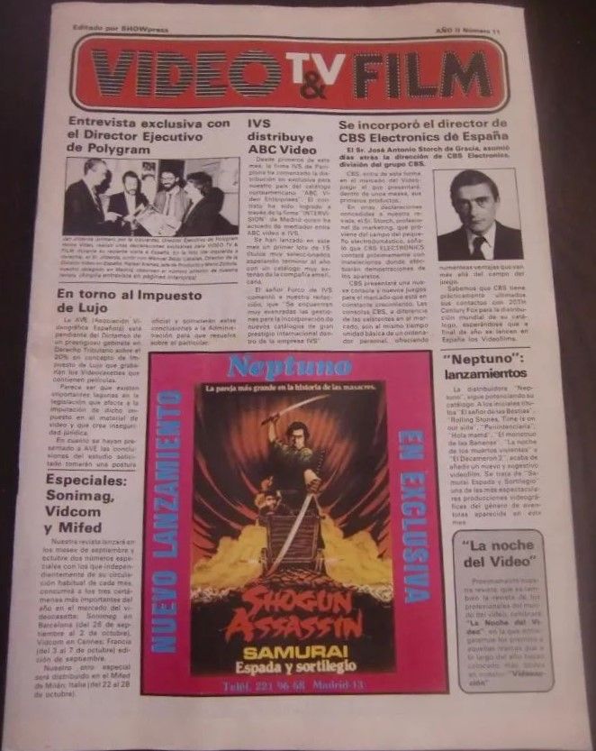 VIDEO TV FILM magazine side cover Issue 11   