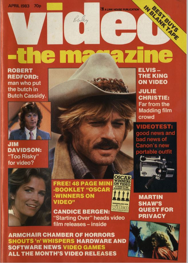 VIDEO-THE MAGAZINE magazine side cover April 1983