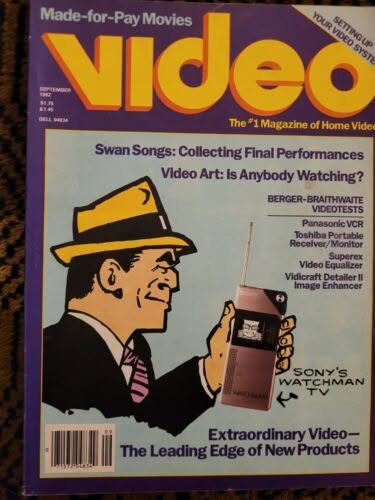 VIDEO (US) magazine side cover  September 1982