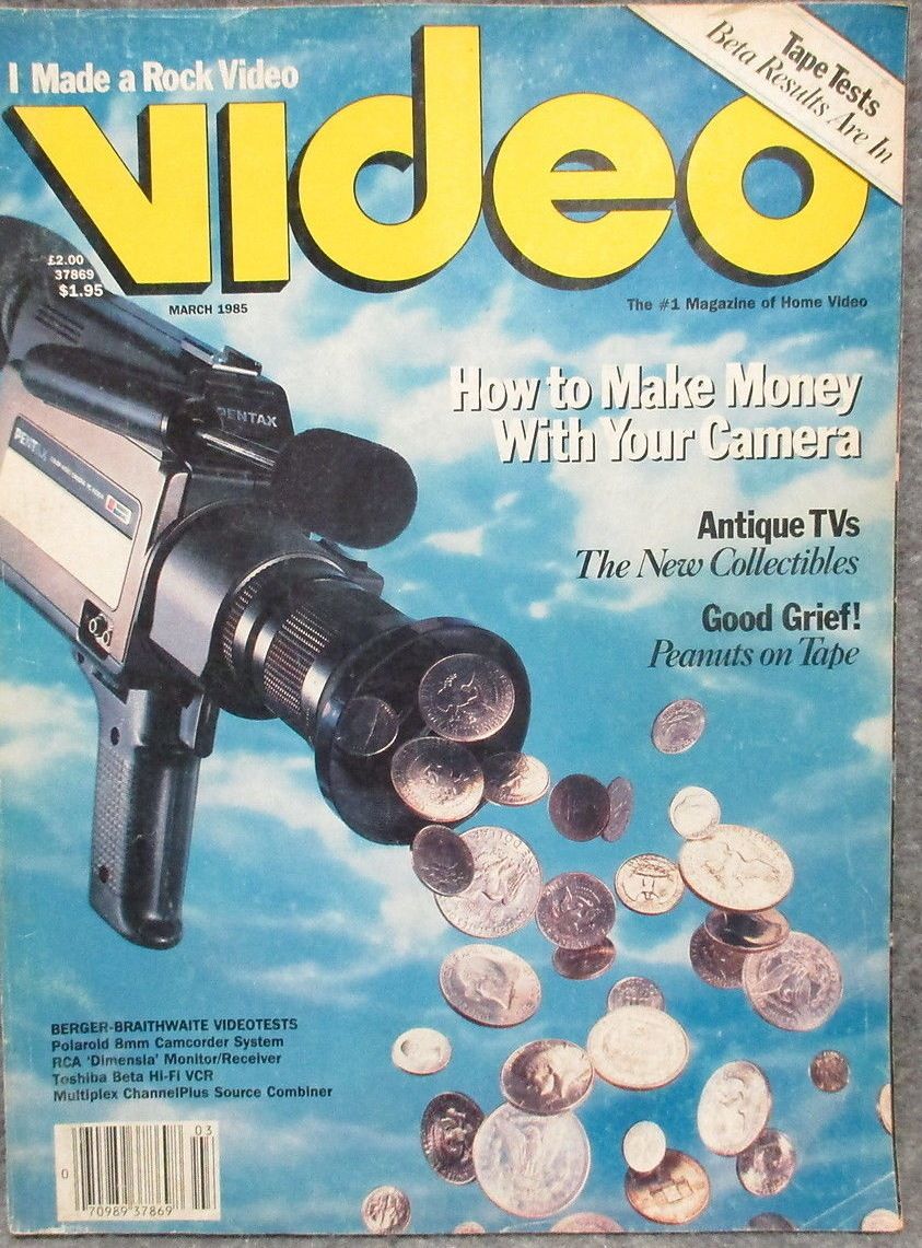 VIDEO (US) magazine side cover  Vol 8 No 12 March 1985