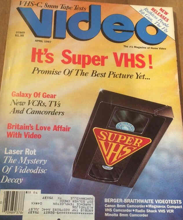 VIDEO (US) magazine side cover April 1987