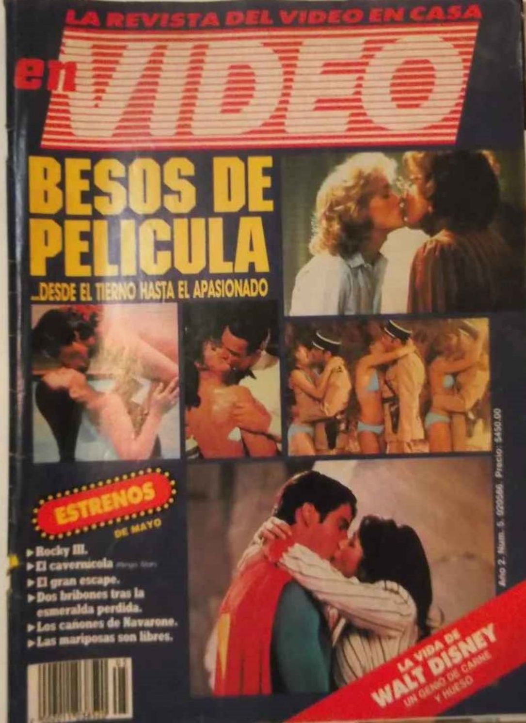 VIDEO Y CINE magazine side cover  Vol 2 No  5  May 1986