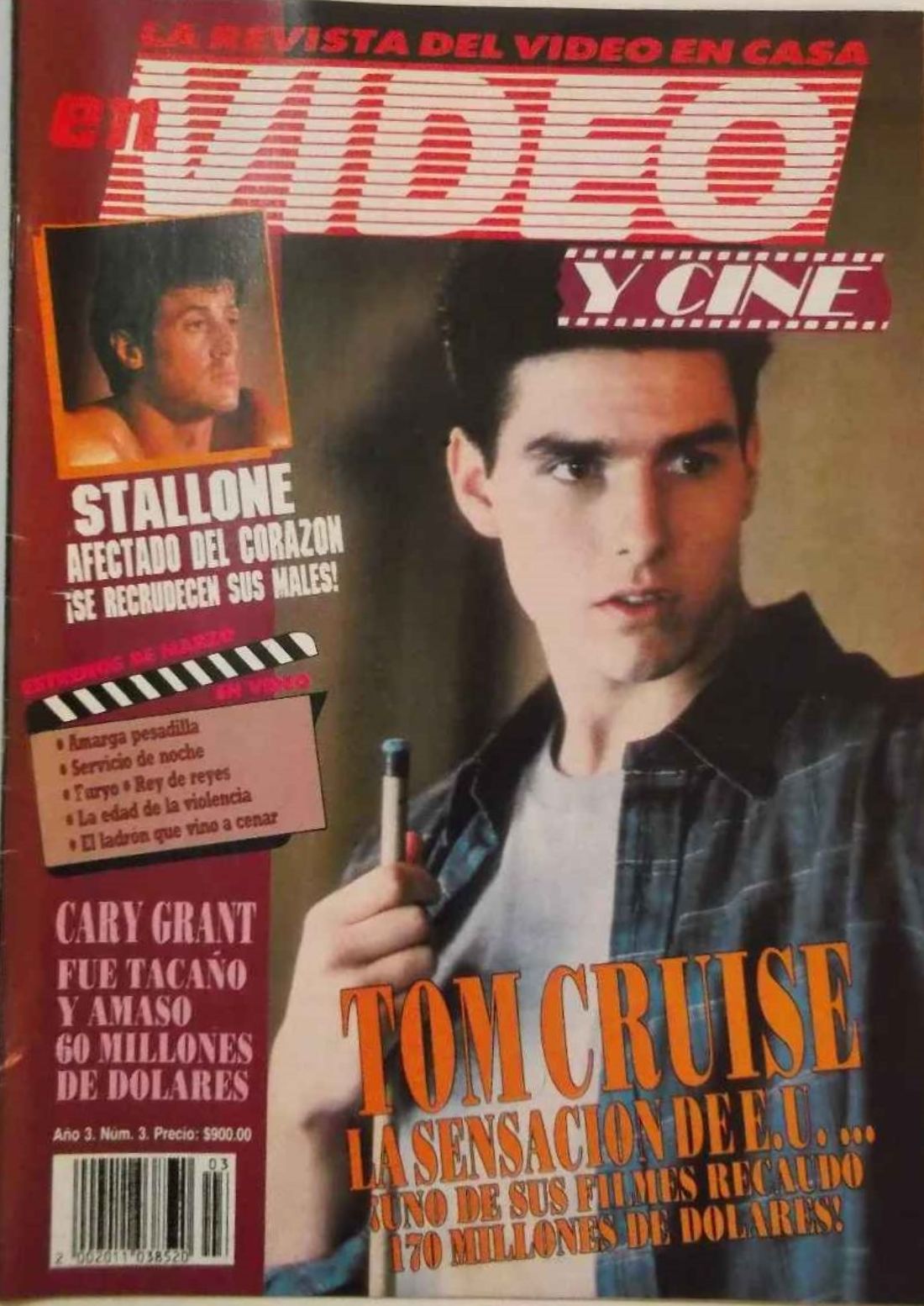 VIDEO Y CINE magazine side cover  Vol 3 No  3  March 1987