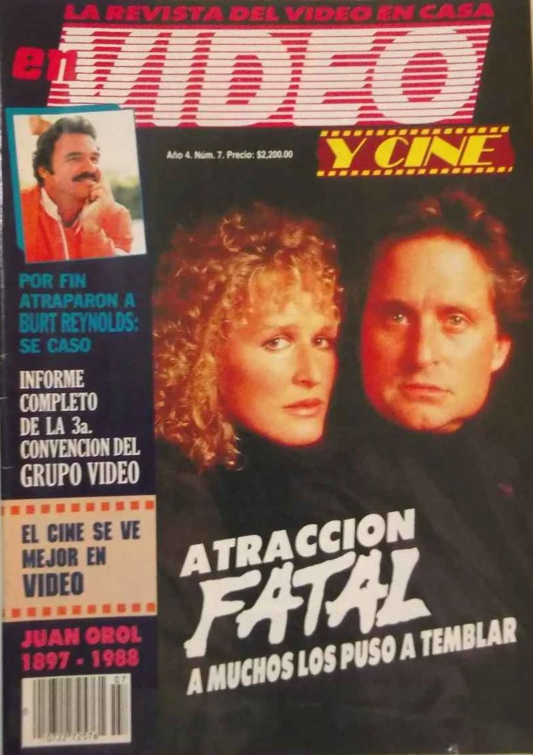 VIDEO Y CINE magazine side cover  Vol 4 No  7  July 1988
