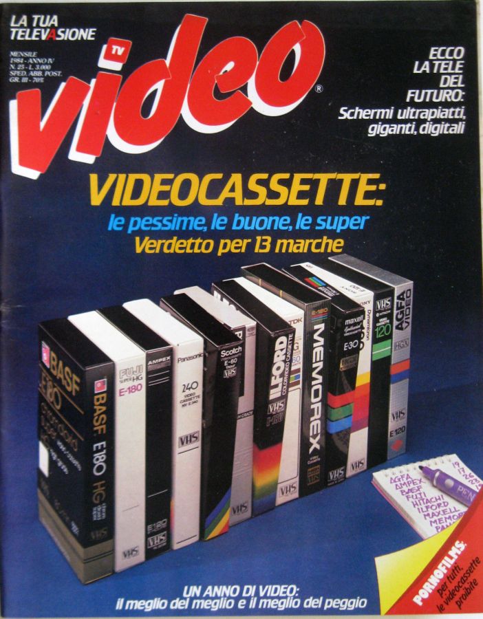 VIDEO (It) magazine side cover Issue 25   1984
