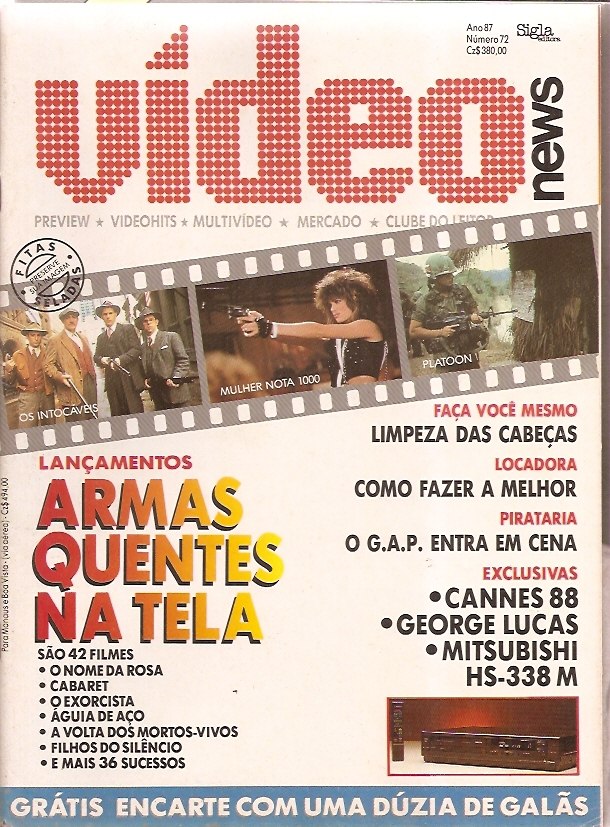 VIDEO NEWS (Br) magazine side cover Issue 72  1988