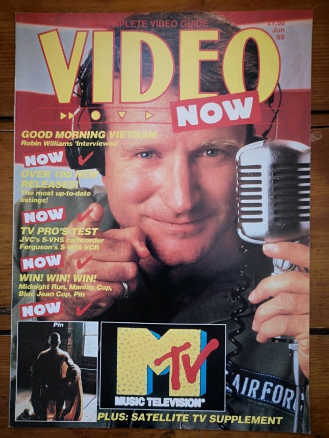 VIDEO NOW (UK) magazine side cover  June 1989