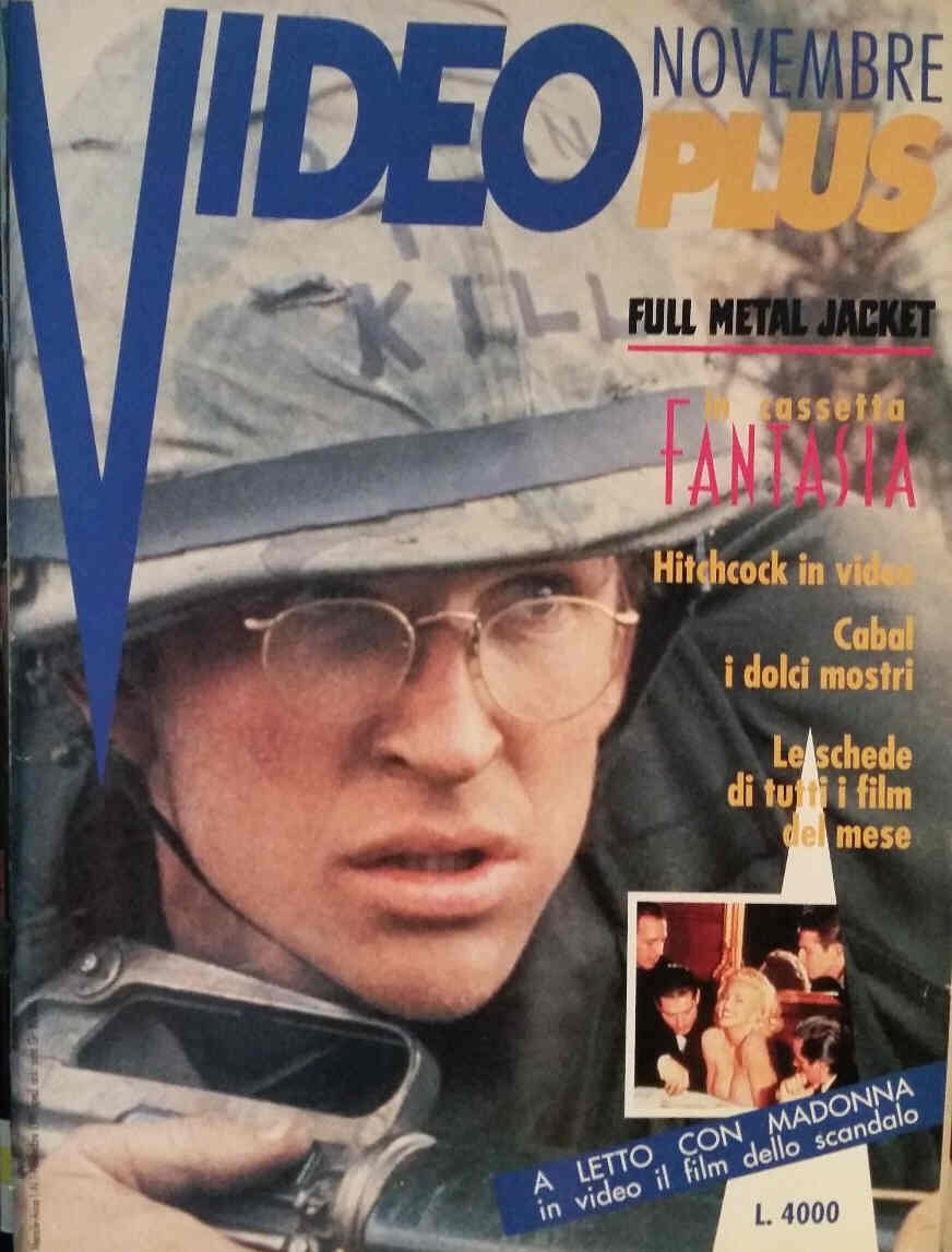 VIDEO PLUS (It) magazine side cover November 1991