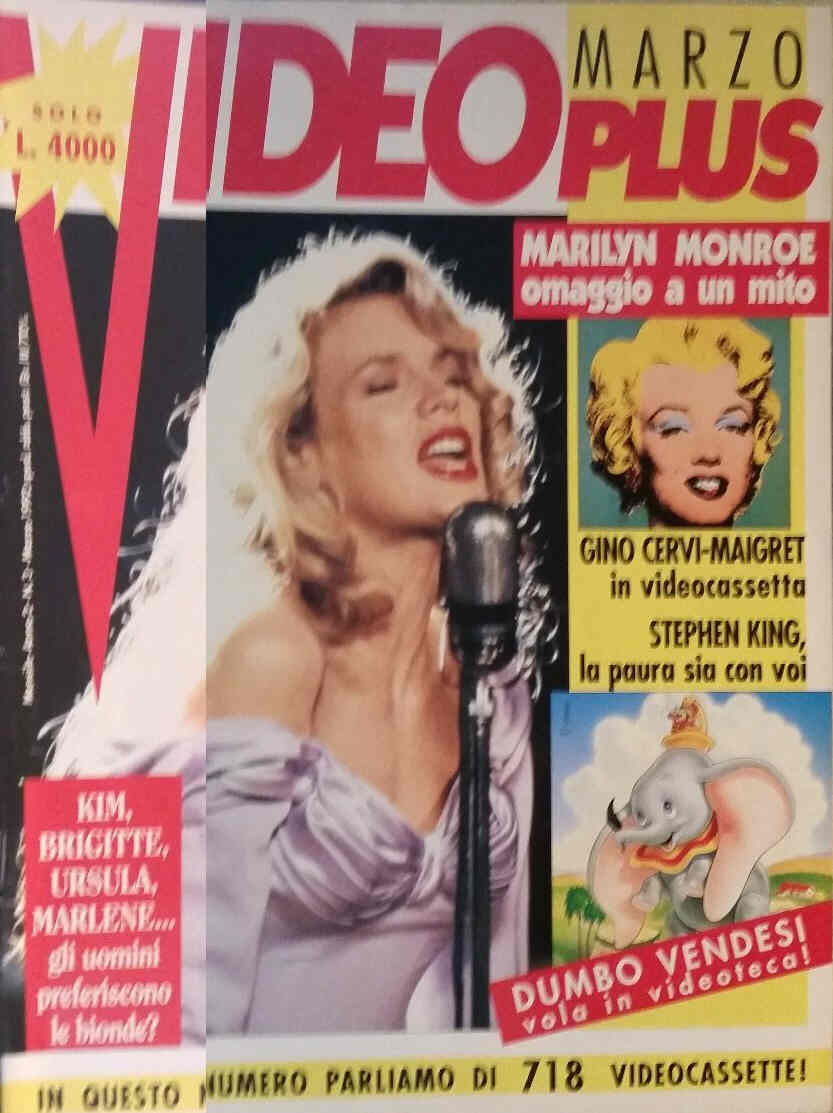 VIDEO PLUS (It) magazine side cover March 1992