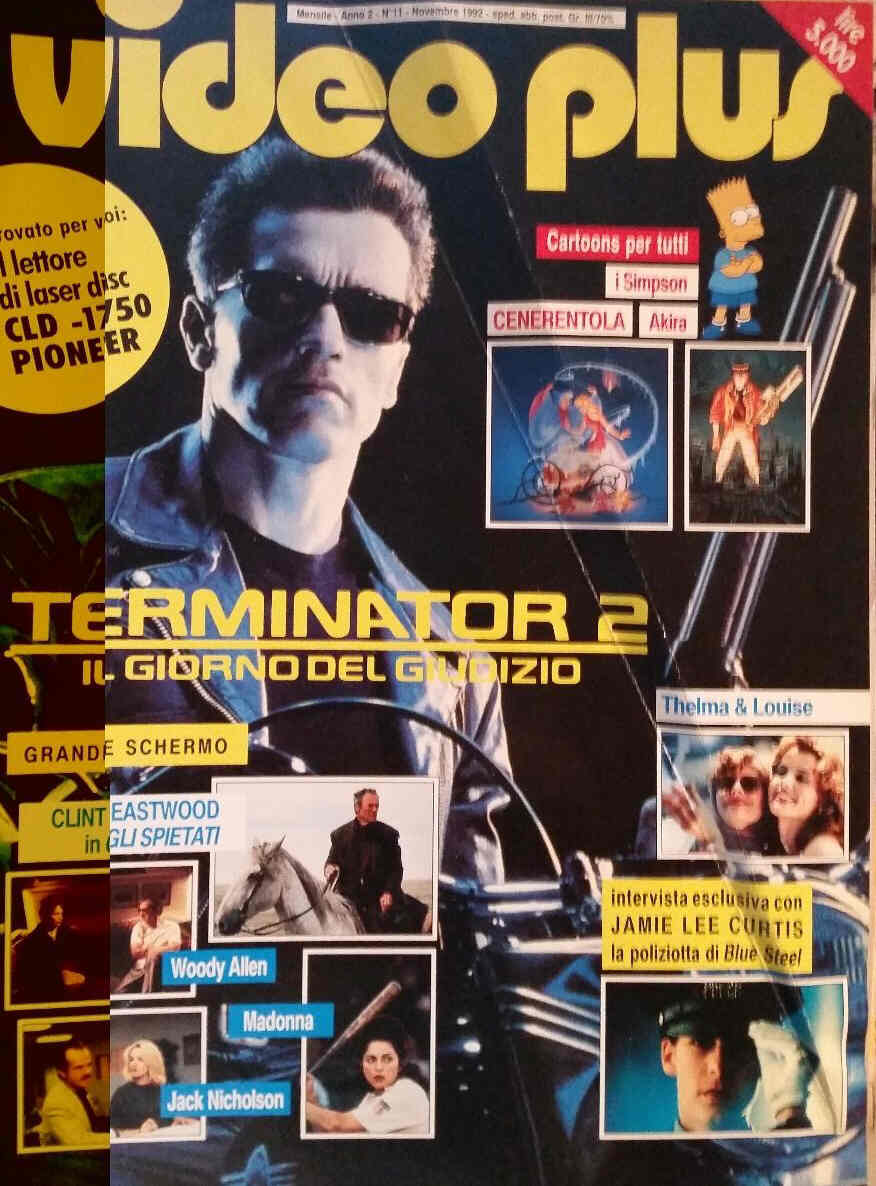 VIDEO PLUS (It) magazine side cover November 1992