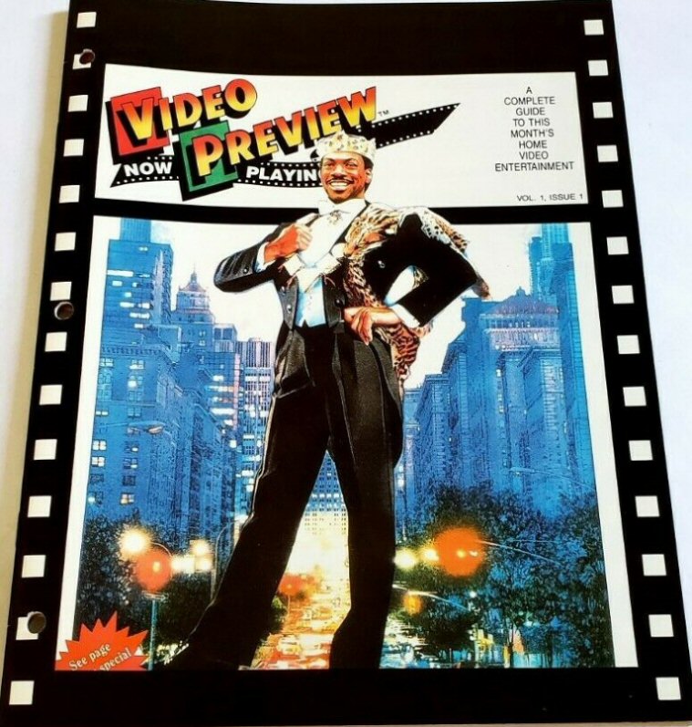 VIDEO PREVIEW NOW PLAYING magazine side cover Issue 1  Vol 1 No  1  June 1990