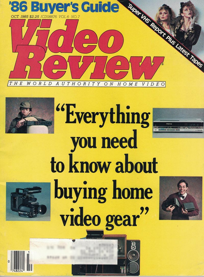 VIDEO REVIEW USA magazine side cover  Vol 6 No  7  October 1985