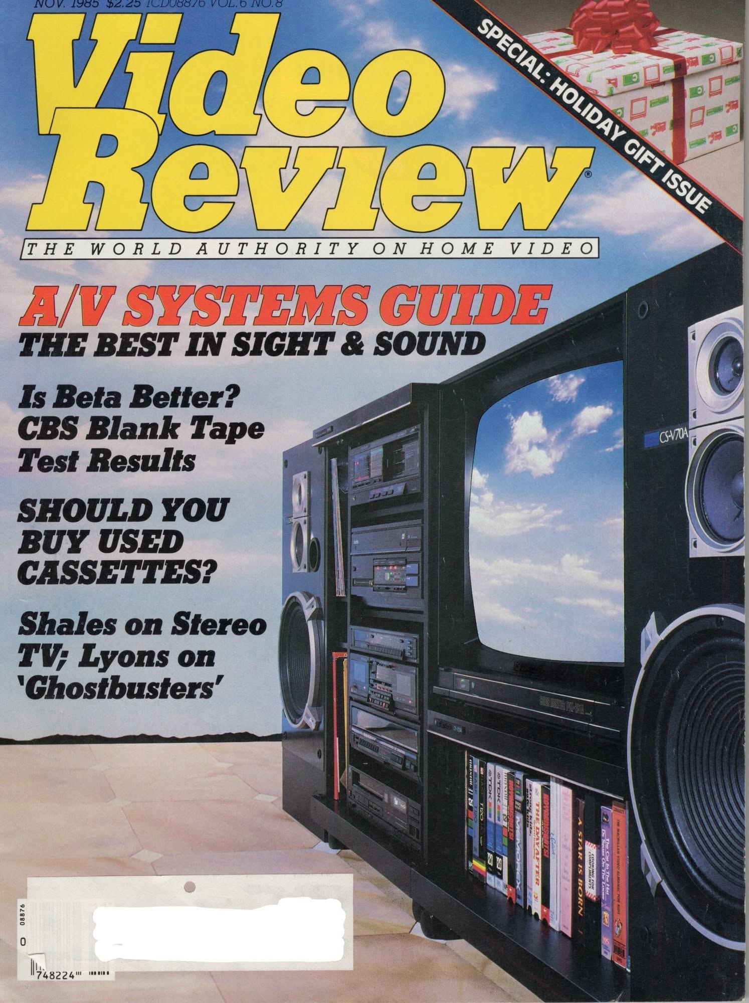 VIDEO REVIEW USA magazine side cover  Vol 6 No  8  November 1985