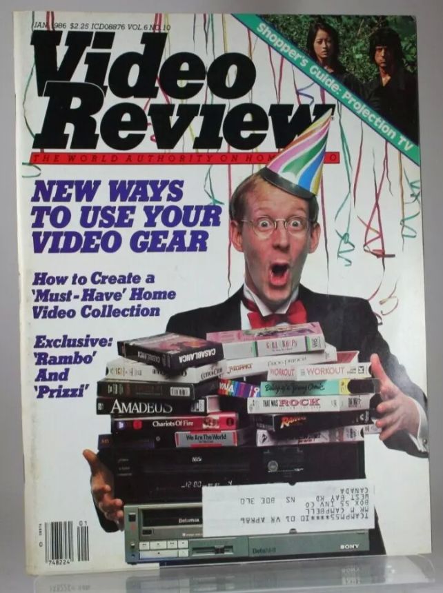 VIDEO REVIEW USA magazine side cover  January 1986