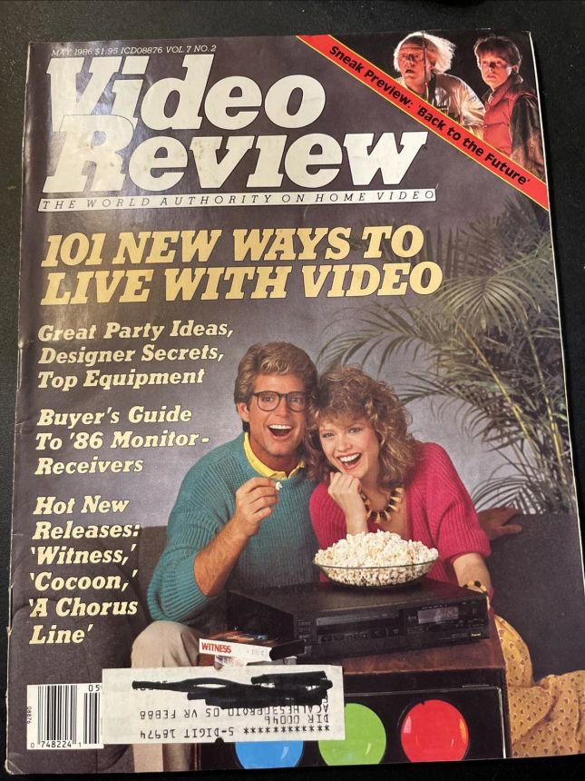 VIDEO REVIEW USA magazine side cover  May 1986