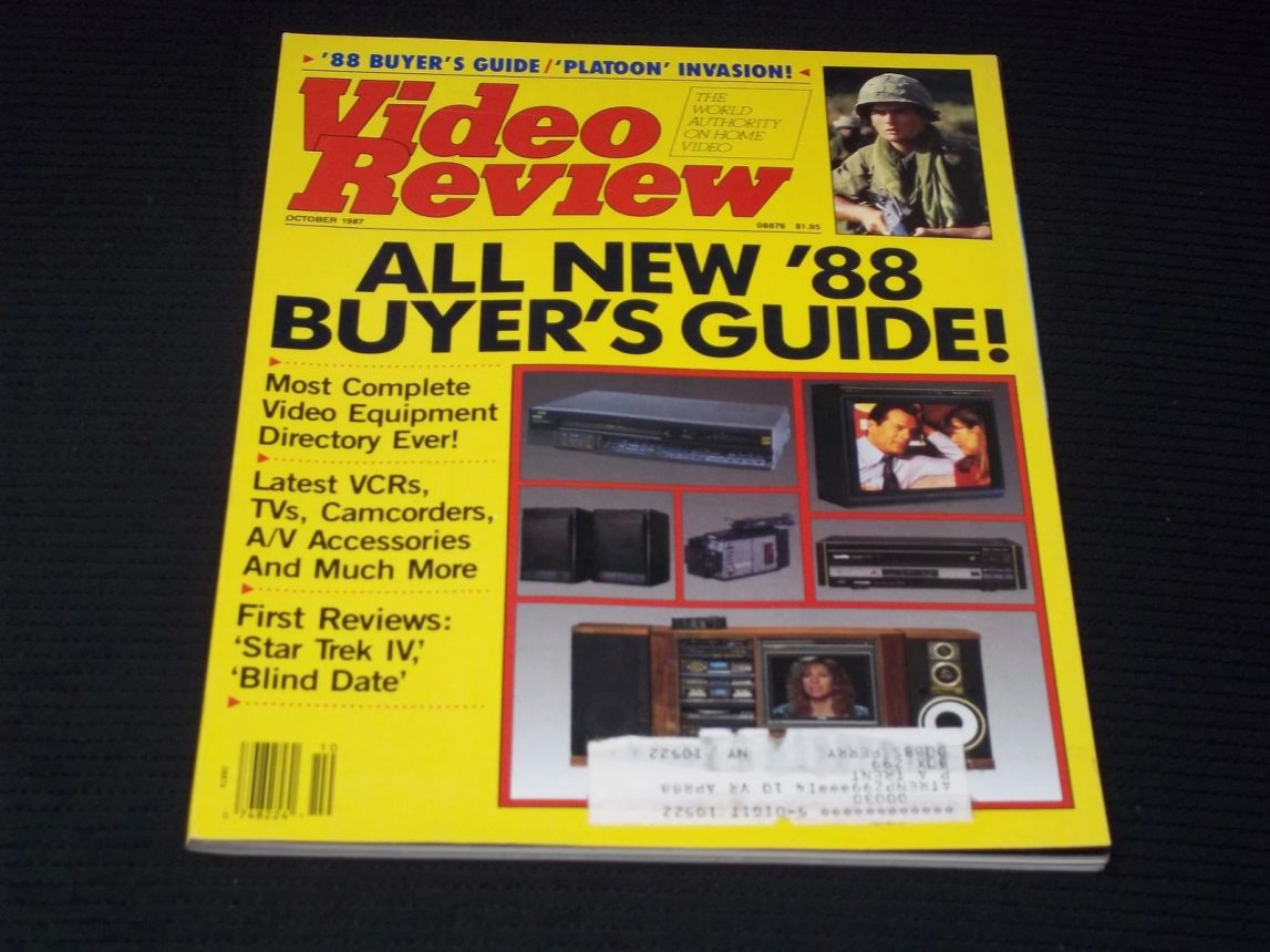 VIDEO REVIEW USA magazine side cover  October 1987