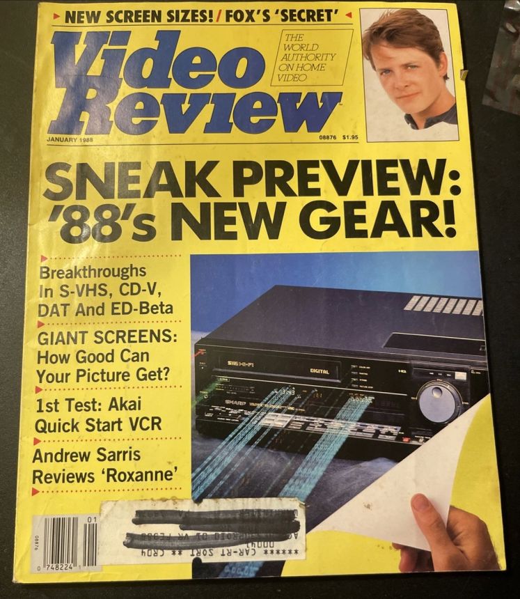VIDEO REVIEW USA magazine side cover  January 1988