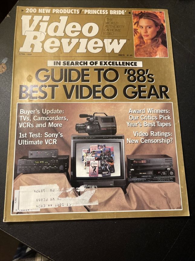 VIDEO REVIEW USA magazine side cover  April 1988