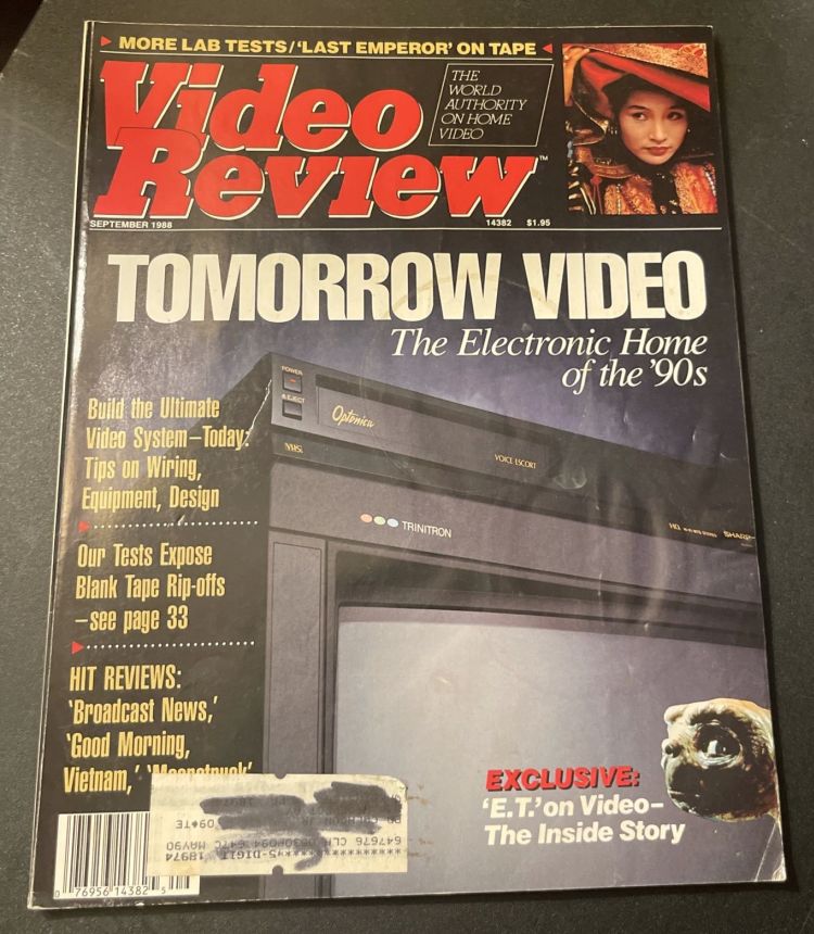 VIDEO REVIEW USA magazine side cover  September 1988