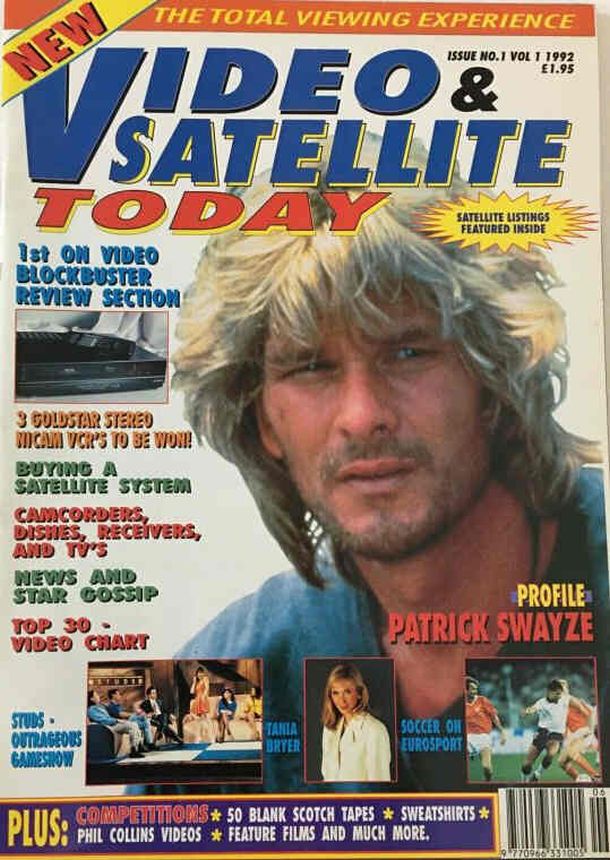 SATELLITE AND VIDEO TODAY magazine side cover Issue 1  June 1992