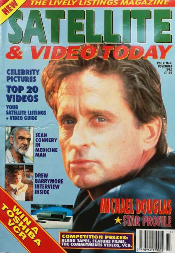 SATELLITE AND VIDEO TODAY magazine side cover  November 1992
