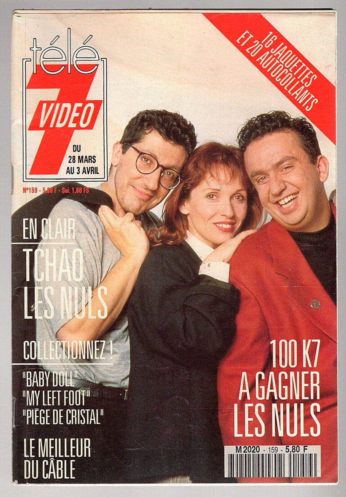TELE 7 VIDEO magazine side cover Issue 159 28 March 1992