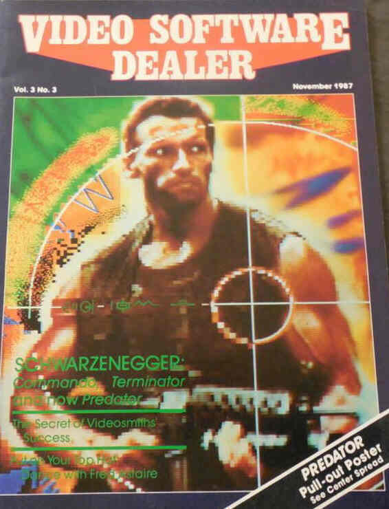 VIDEO SOFTWARE DEALER magazine side cover  November 1987