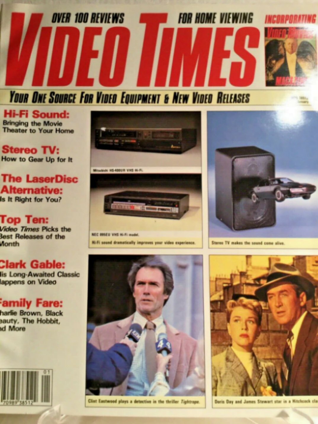 VIDEO TIMES (USA) magazine side cover  January 1986