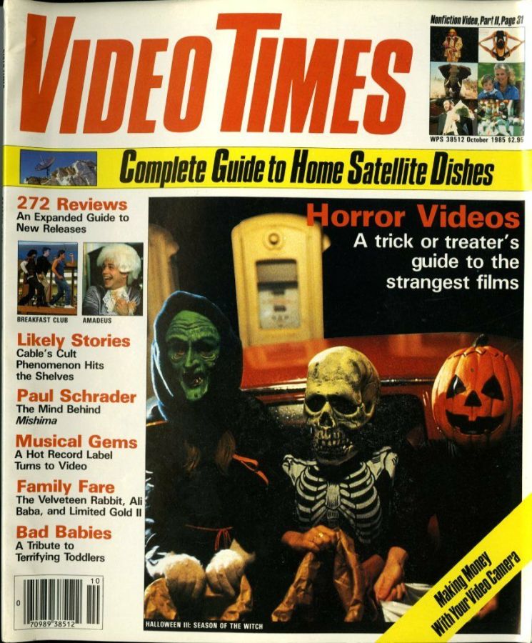 VIDEO TIMES (USA) magazine side cover  October 1985