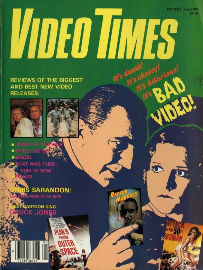 VIDEO TIMES (USA) magazine side cover  August 1986