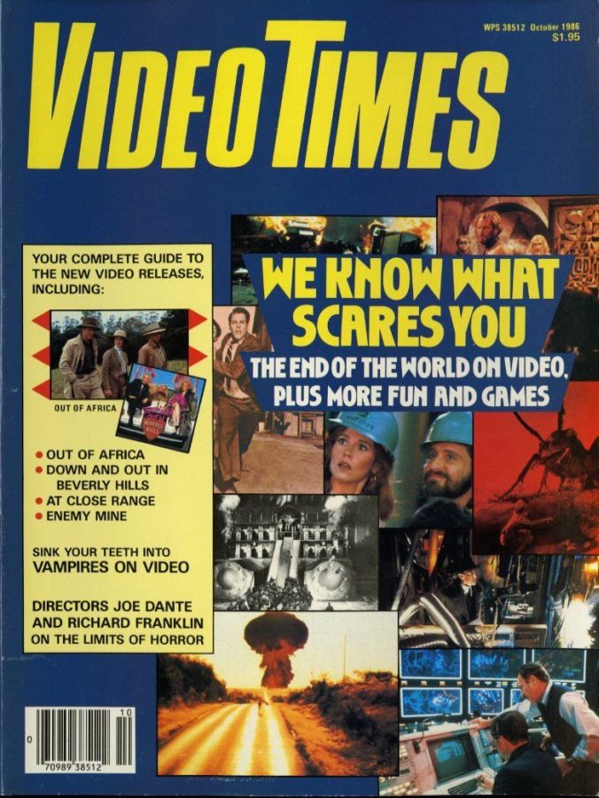 VIDEO TIMES (USA) magazine side cover  October 1986