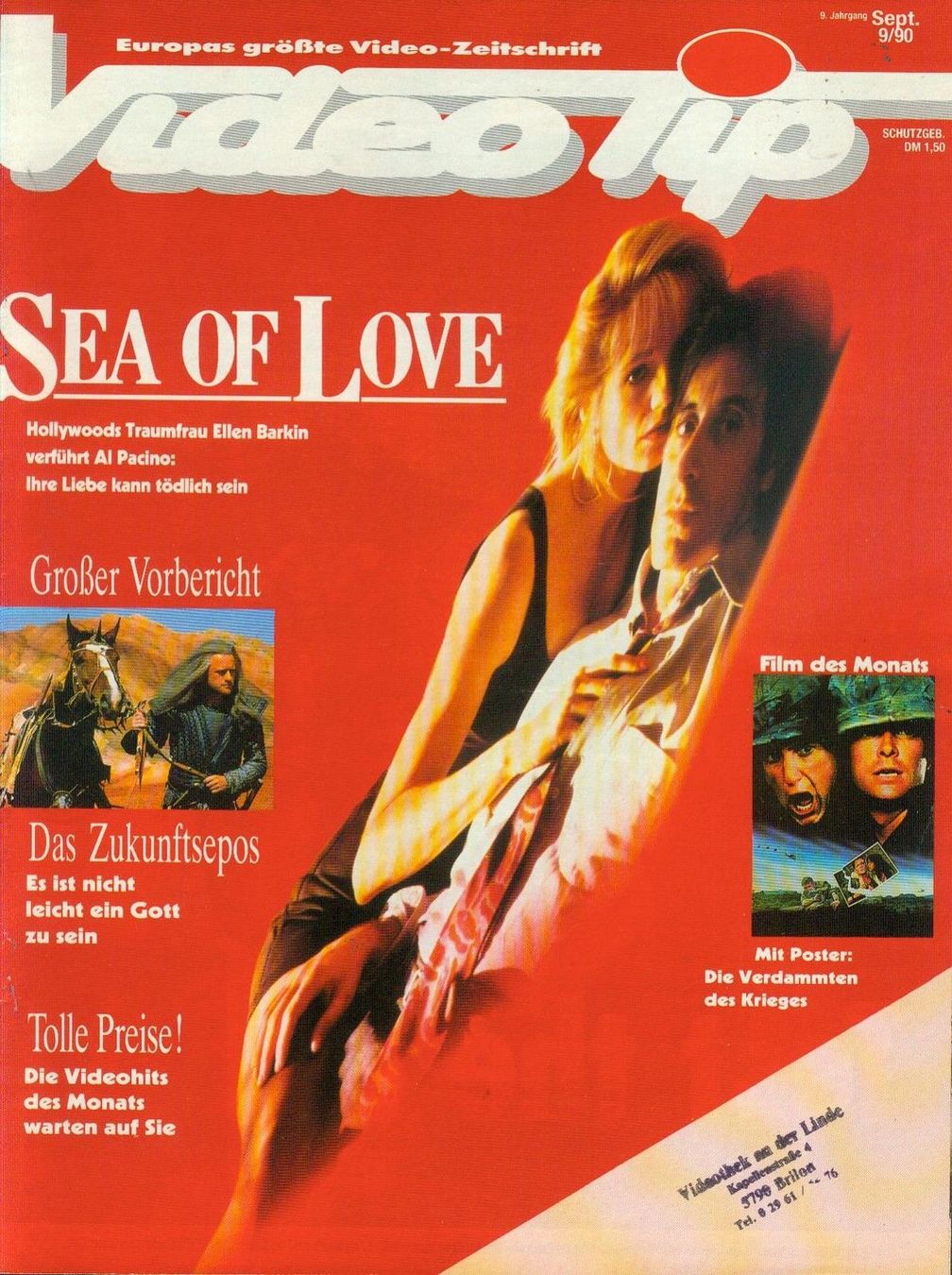 VIDEO TIP magazine side cover September 1990