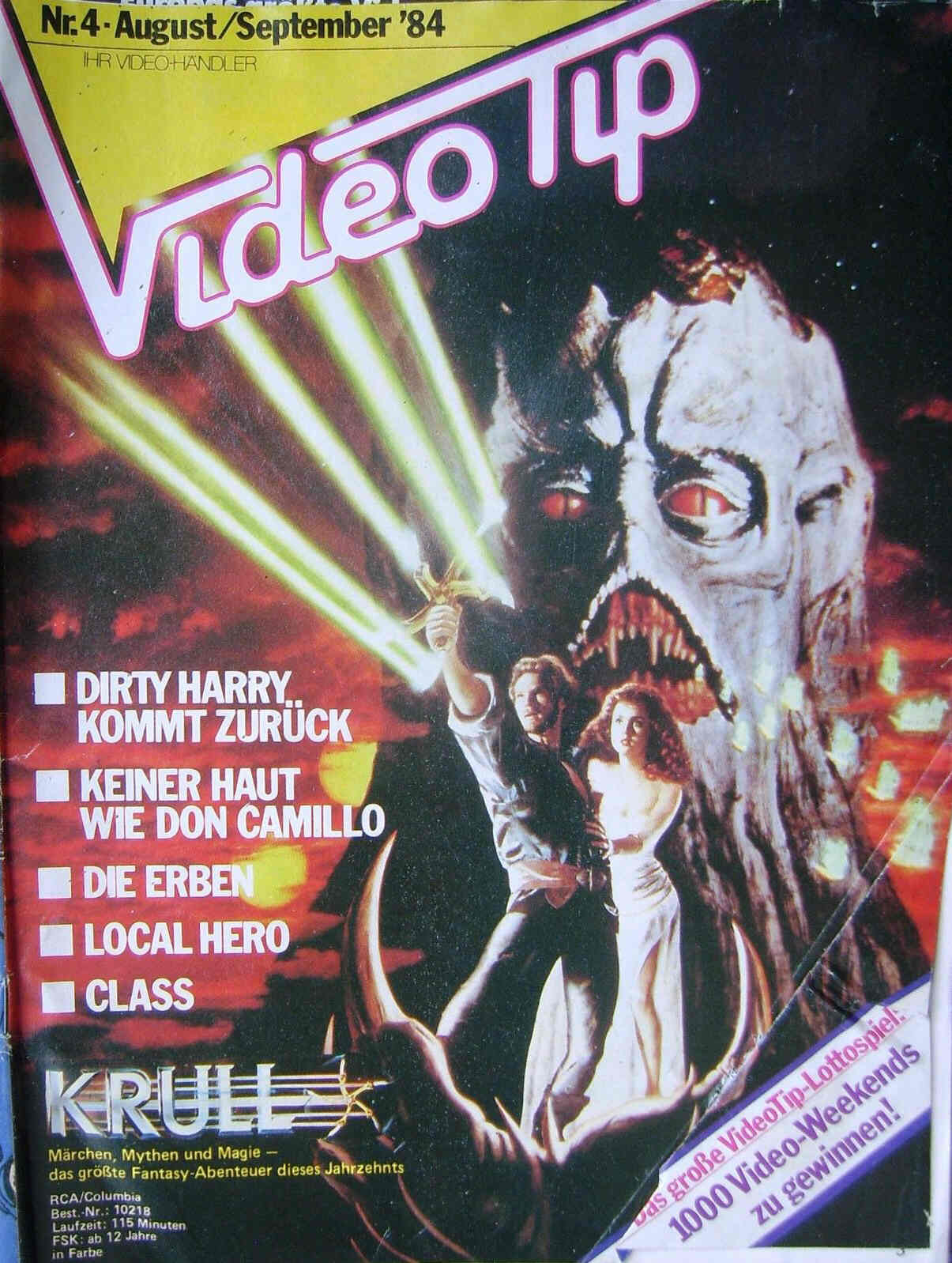 VIDEO TIP magazine side cover Issue 4 August/September 1984