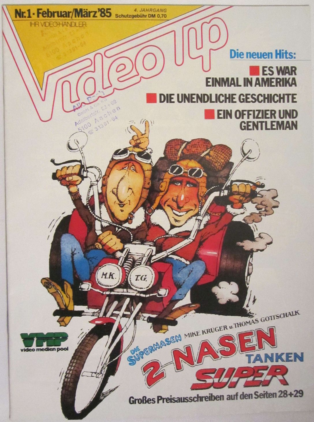 VIDEO TIP magazine side cover Issue 1 February/March 1985