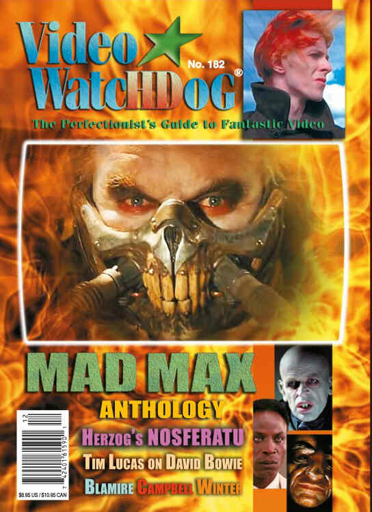 VIDEO WATCHDOG magazine side cover Issue 182 March/April 2016