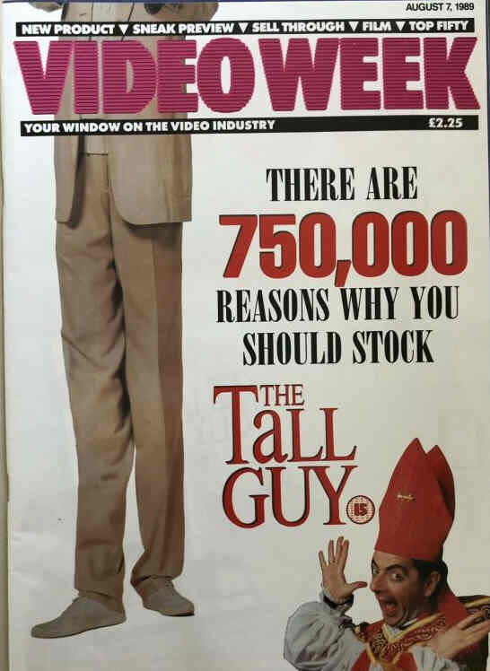 VIDEO WEEK magazine side cover 7 August 1989