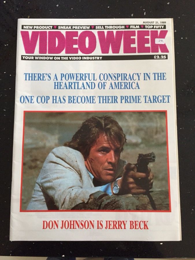 VIDEO WEEK magazine side cover 21 August 1989