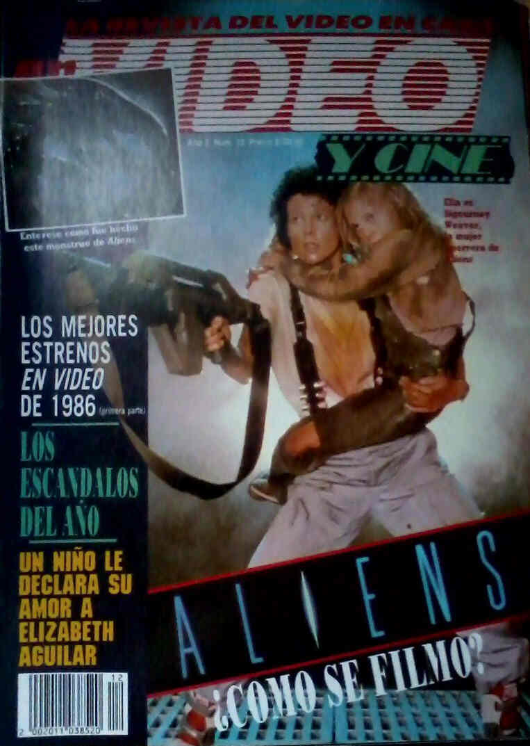 VIDEO Y CINE magazine side cover  Vol 2 # 12 December 1986