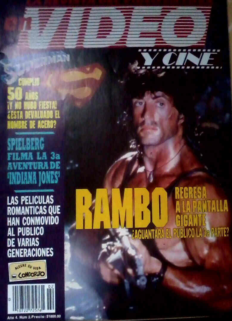VIDEO Y CINE magazine side cover  Vol 4 # 2 February 1988