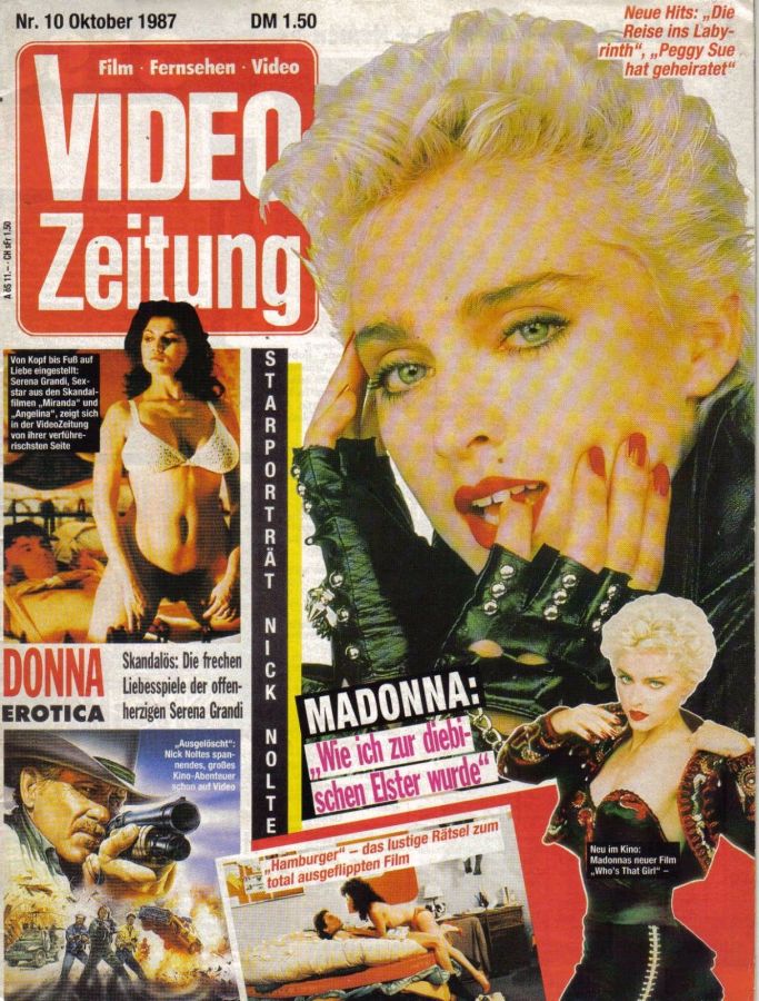 VIDEO ZEITUNG magazine side cover October 1987