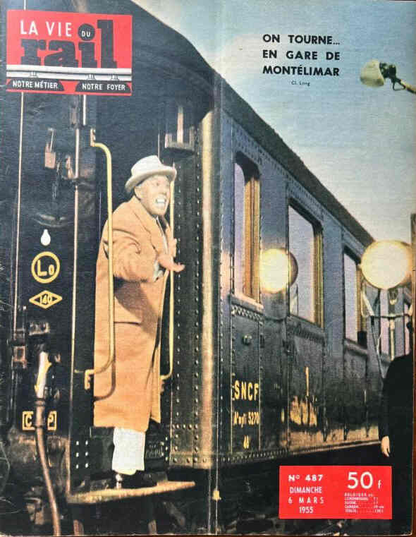LA VIE DU RAIL magazine side cover Issue 487 6 March 1955