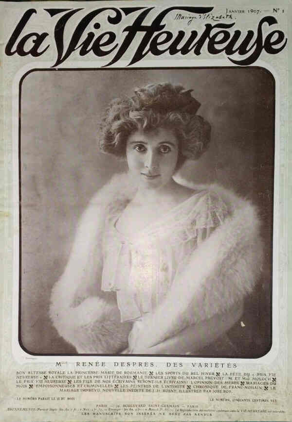 LA VIE HEUREUSE magazine side cover Issue 1  January 1907