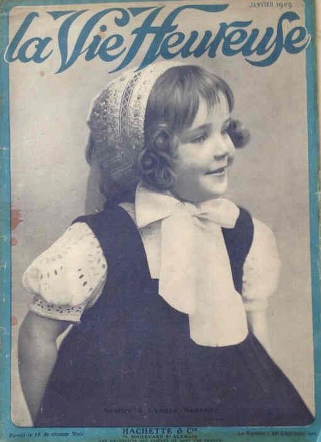 LA VIE HEUREUSE magazine side cover  January 1909