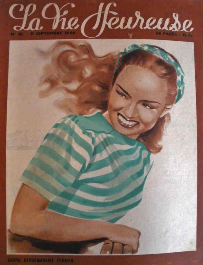 LA VIE HEUREUSE magazine side cover Issue 38 11 September 1946