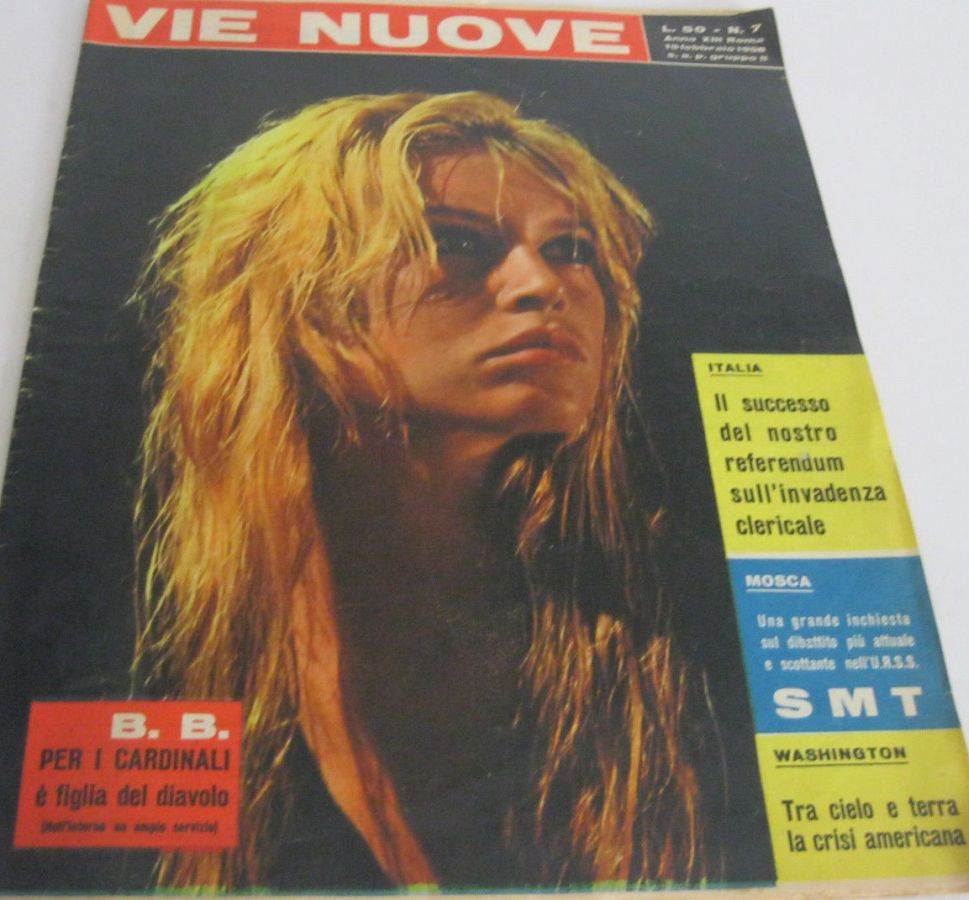 VIE NUOVE magazine side cover Issue 7 15 February 1958