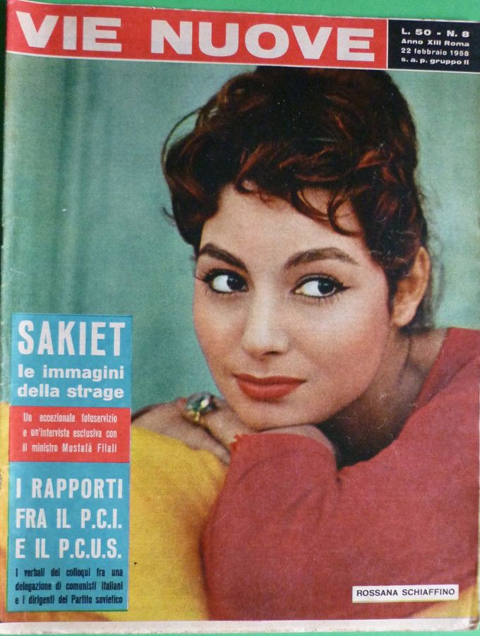 VIE NUOVE magazine side cover Issue 8 22 February 1958